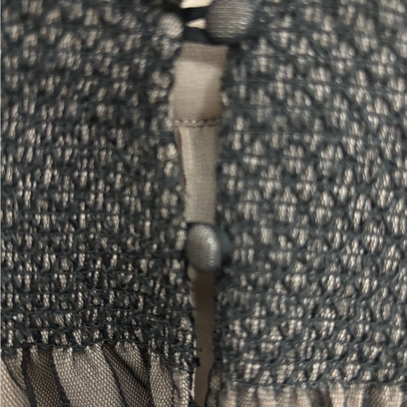Anthropologie Sheer Black/Tan Lace Whimsigoth Dark Feminine Victorian Blouse, L - Picture 9 of 10